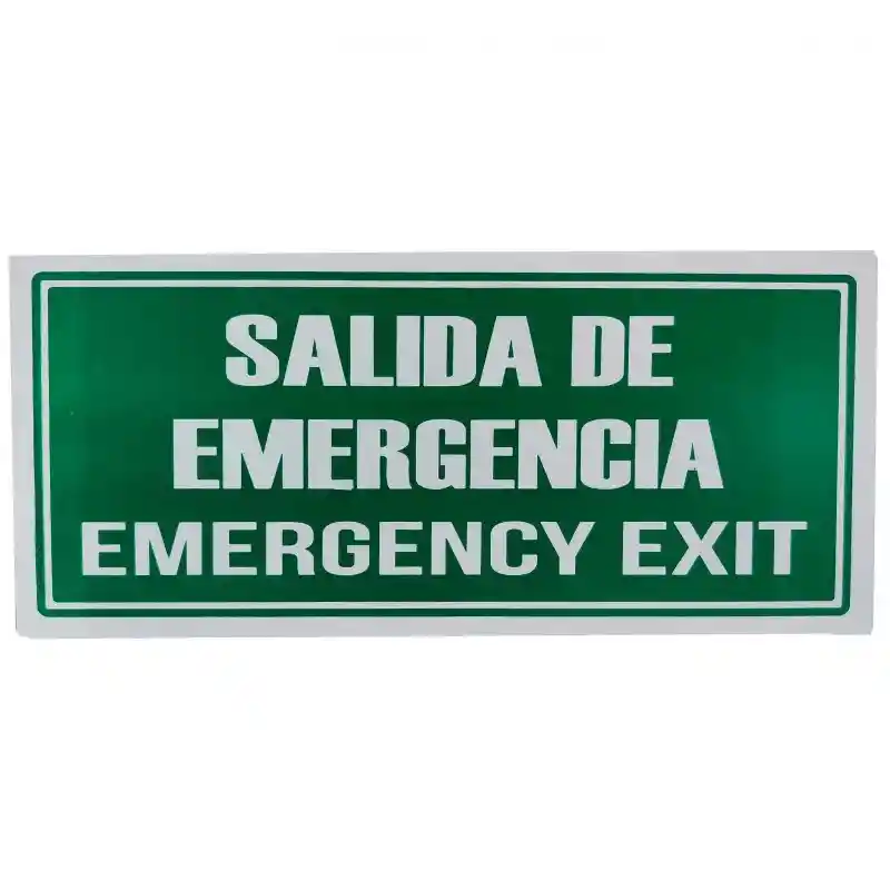 Letrero De Señalizacion Salida De Emergencia 30x15