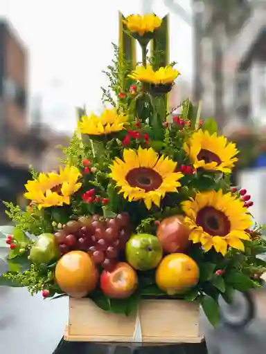 Ramo Frutal Con Girasoles