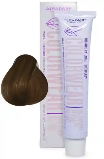 Alfaparf Tinte Sin Amoniaco Color Wear Tono 7.1 Rubio Medio Ceniza (incluye Guantes, Crema Reveladora Y Tratamiento)