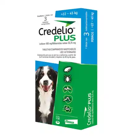 Credelio Plus Perros 22kg-45kg Caja 3 Unidades