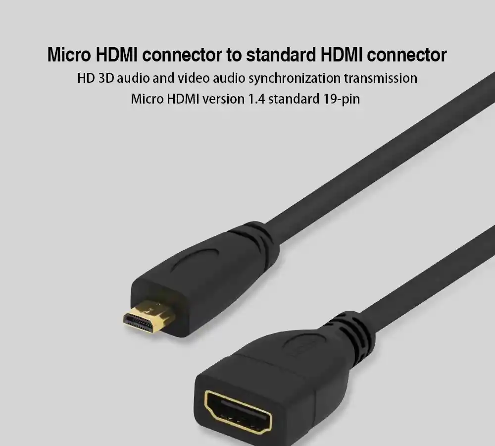 Adaptador Convertidor Micro Hdmi A Hdmi Hembra Cable