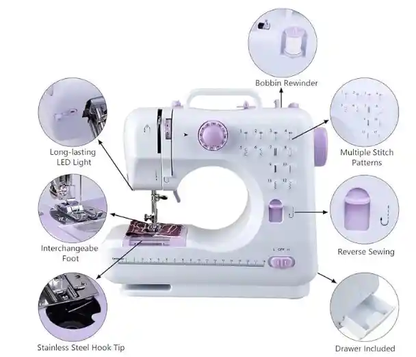 Maquina De Coser Portátil Multifunción De 12 Puntadas