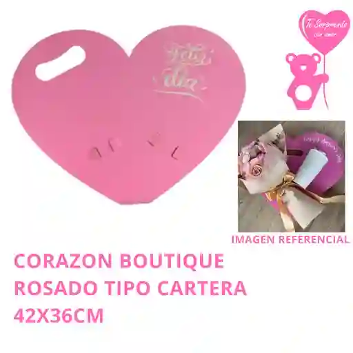 Corazón Boutique Rosado Tipo Cartera – 42x36 Cm