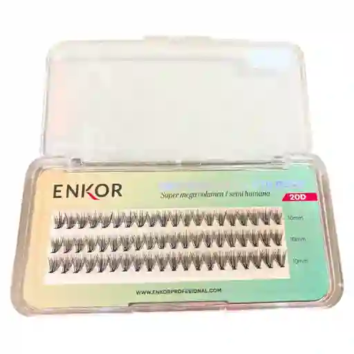 Pestañas Efecto Ruso 20d Enkor - Pequeñas 10mm