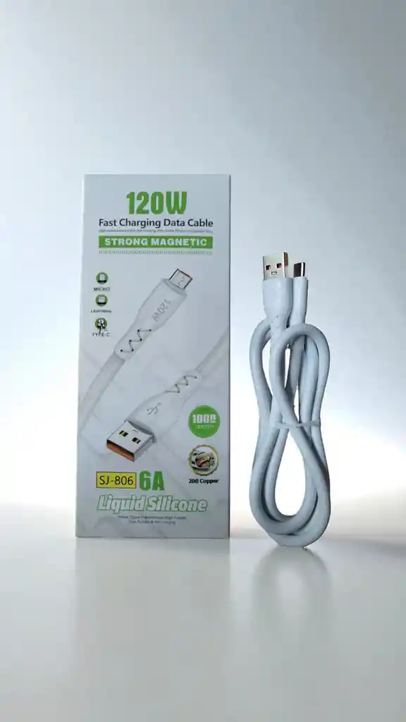 Cable Siliconado Carga Rápida 6a Tipo C