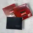 Billetera Hombre Levis Cuero Genuino De Alta Calidad Azul Oscuro - Grabado