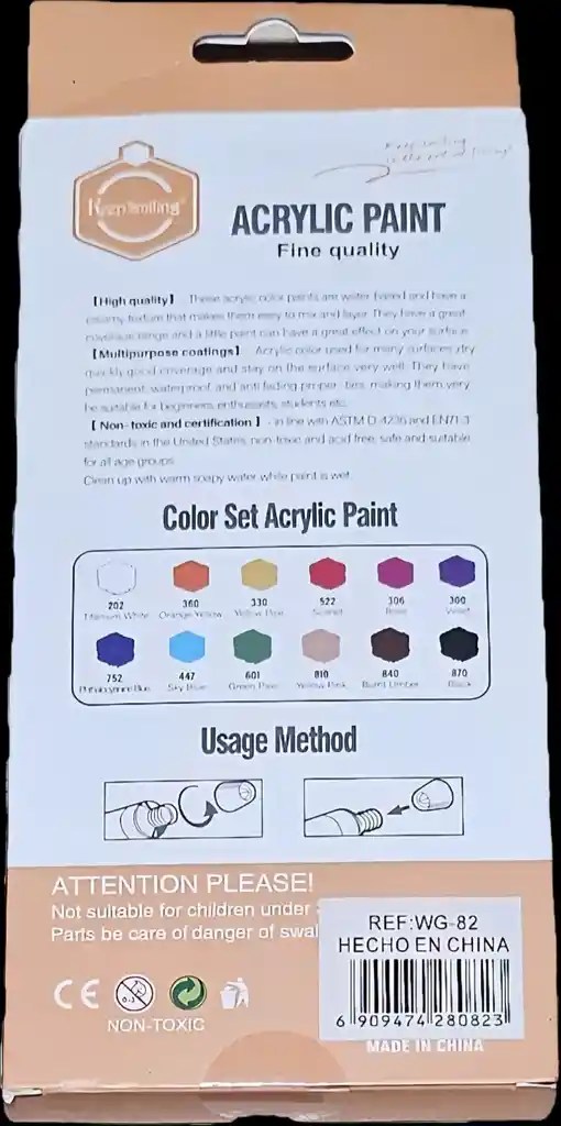 Acrílico Acrylic Paint Pintura Arte Dibujo Por 12/u - 12ml