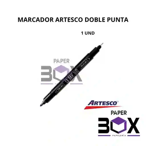 Marcador Artesco Doble Punt Duo Negro