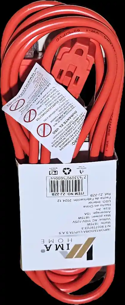 Extension 3 Toma Corrirntes 3m 1875w 110v 15a Alta Calidad