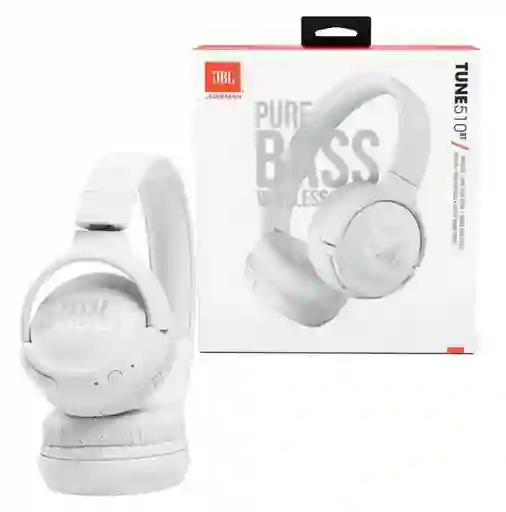 Diadema Jbl Tune510 Bt Bass, Inalambricos Con Cancelacion De Ruido, 12h De Autonomia - Blancos