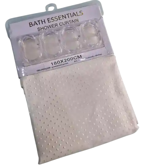 Cortina Baño Tela Lavable Beige