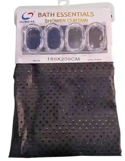 Cortina Baño Tela Lavable Negra