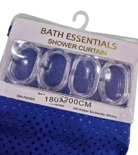 Cortina Baño Tela Lavable Azul Rey