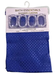 Cortina Baño Tela Lavable Azul Rey