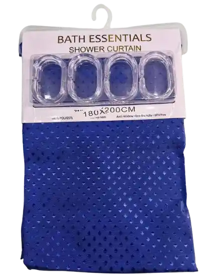 Cortina Baño Tela Lavable Azul Rey