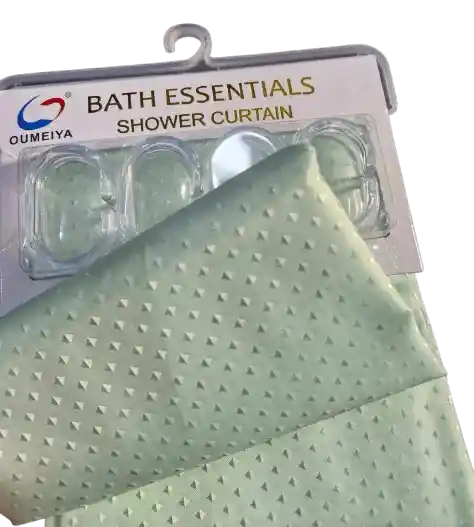 Cortina Baño Tela Lavable Verde Menta