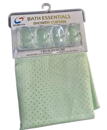 Cortina Baño Tela Lavable Verde Menta