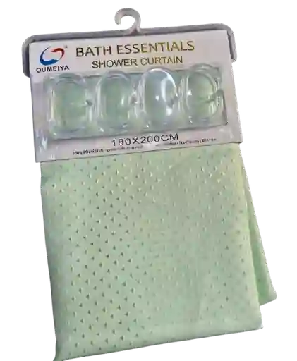 Cortina Baño Tela Lavable Verde Menta
