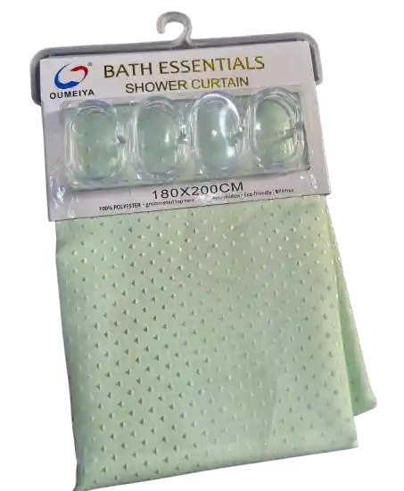 Cortina Baño Tela Lavable Verde Menta