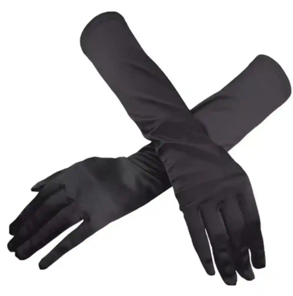 Guantes Lisos Negros Largos