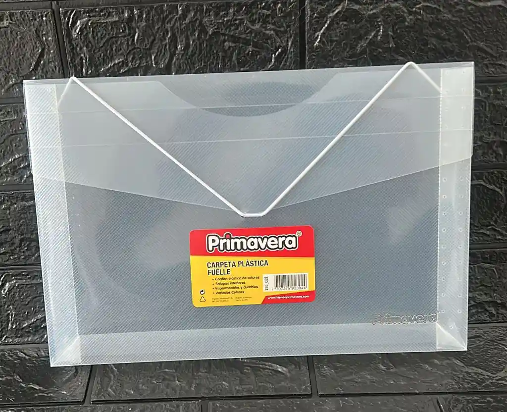 Carpeta Plastica Fuelle Oficio Transparente