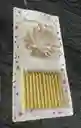 Vela Cumpleaños Espiral Doradas Pequeñas + Base X12