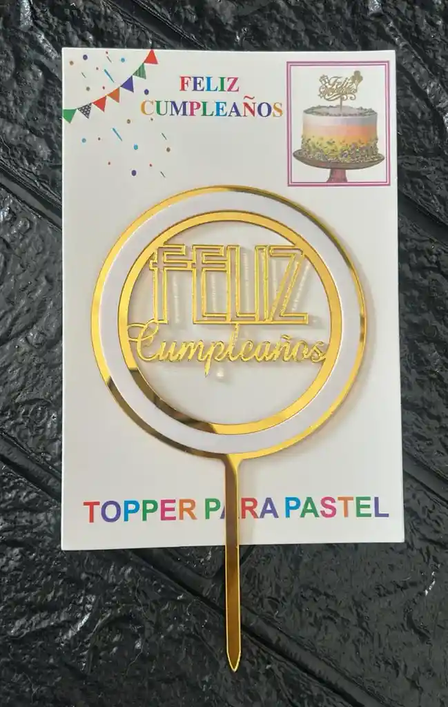 Topper / Toppers Feliz Cumpleaños Acrilico