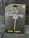 Topper / Toppers Feliz Cumpleaños Metalizado Plateado