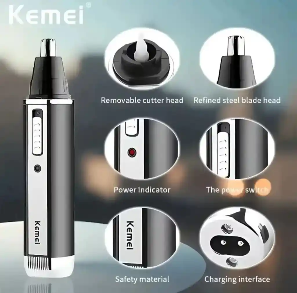 Maquina De Afeitar Eléctrica Kamei Km - 6630 4 En 1 Recargable Para Nariz, Barba, Cabello Y Cejas