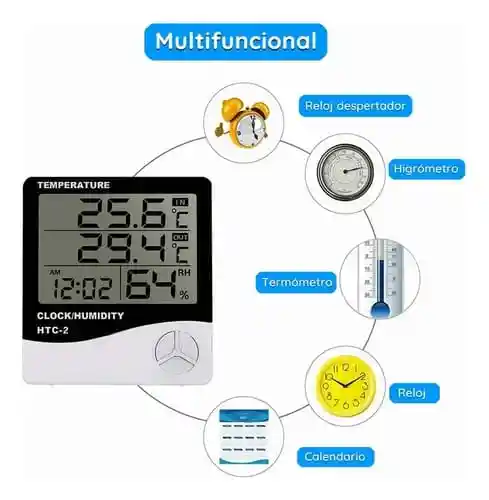 Reloj Temperatura Termohigrometro Con Sonda