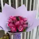 Flores Ramo De Rosas Morado