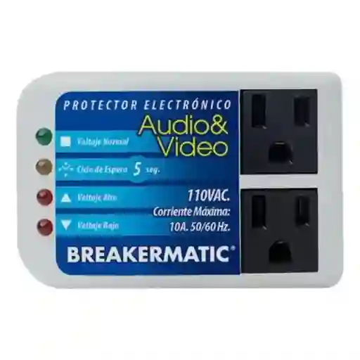 Protector Voltaje Audio Y Video 110v Breakermatic