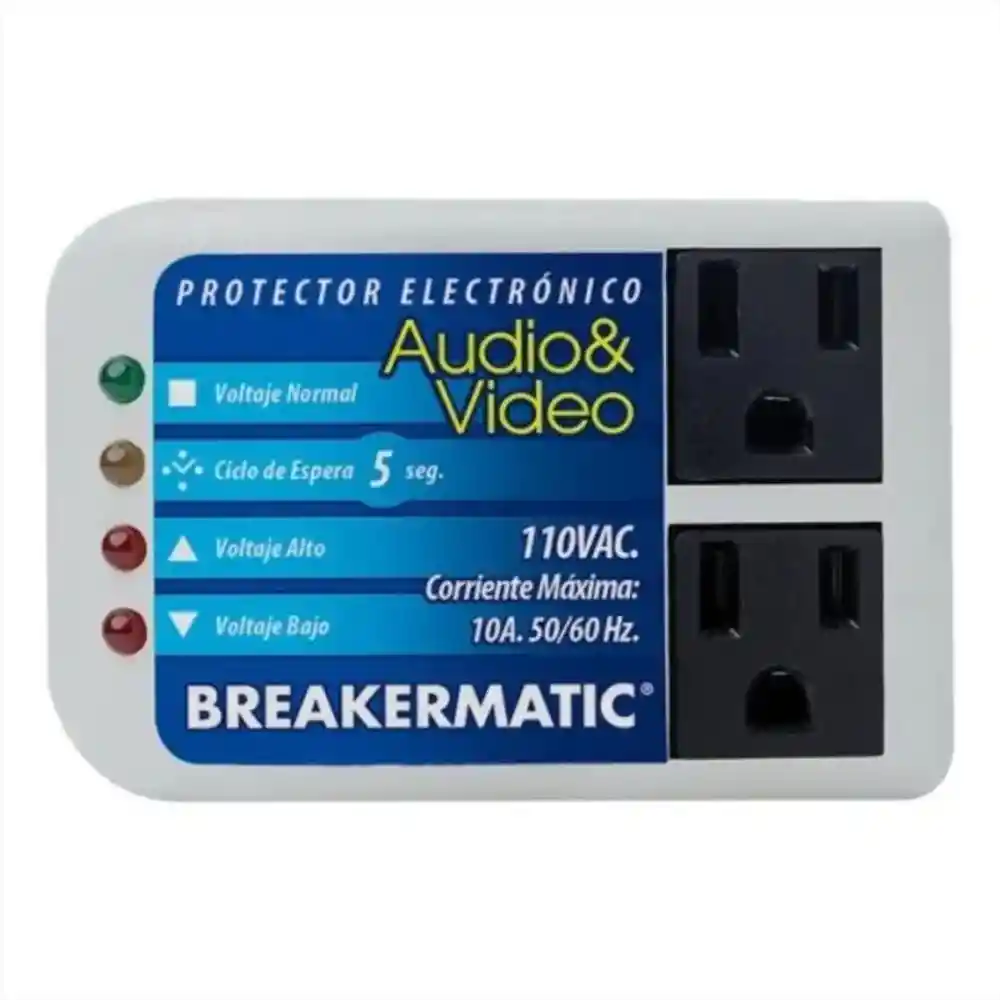 Protector Voltaje Audio Y Video 110v Breakermatic