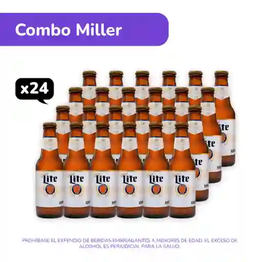 Cerveza Miller Lite – Pack X24 Botellas De 300 Ml