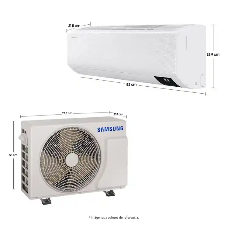 Aire Acondicionado Mini Split 9000 Btu Inverter Wind Free Wi-fi 220v Con Kit Samsung Ar09cvfcmwk/cb