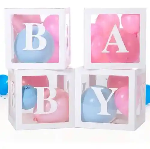 Cajas Cubos Para Globos Decoracion Baby Shower X4 Fiesta