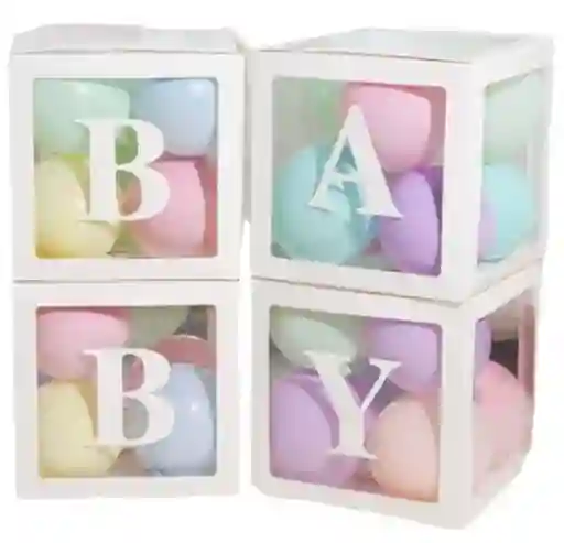 Cajas Cubos Para Globos Decoracion Baby Shower X4 Fiesta
