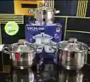 Set De 3 Ollas 6 Piezas Acero Inoxidable Vicalina