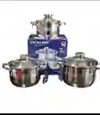 Set De 3 Ollas 6 Piezas Acero Inoxidable Vicalina