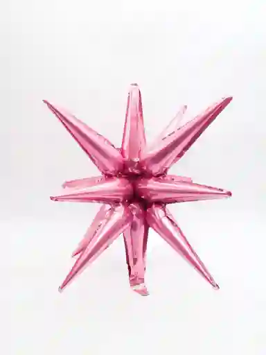 Globo Estrella 12 Puntas Tendencia Fiesta Metalizado Lujo 3d