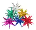 Globo Estrella 12 Puntas Tendencia Fiesta Metalizado Lujo 3d
