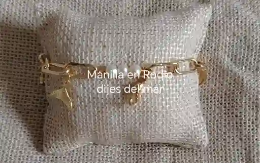 Pulsera O Tobillera Dijes Delmar En Rodio
