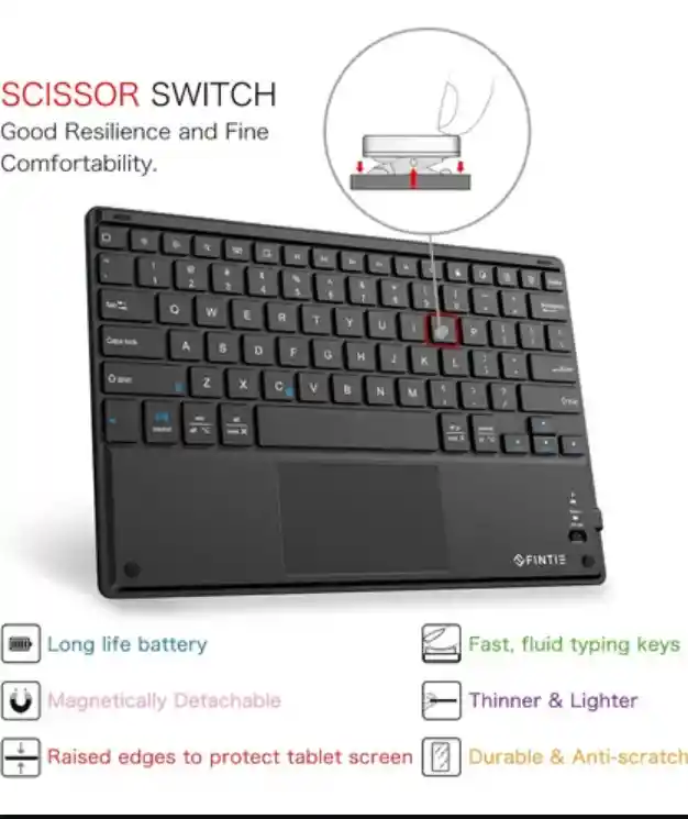 Teclado Con Touchpad, Panel Táctil. Bluetooth 10" – Compatible Con Android Y Windows,deal Para Tablet, Celular Y Laptop // Transforma Tu Experiencia Digital !