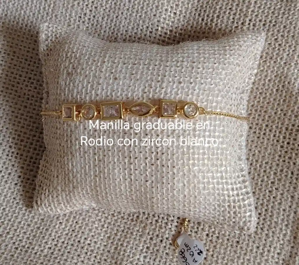 Pulsera O Tobillera De Zircon Blanco En Rodio