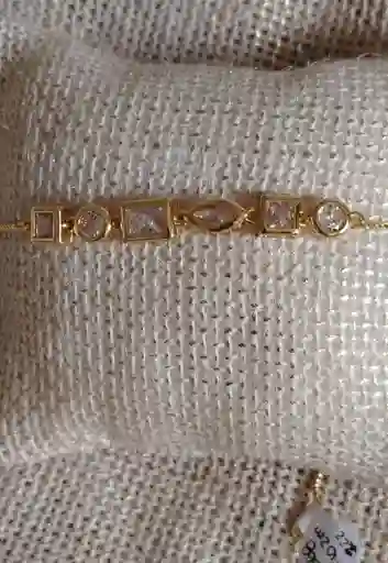 Pulsera O Tobillera De Zircon Blanco En Rodio