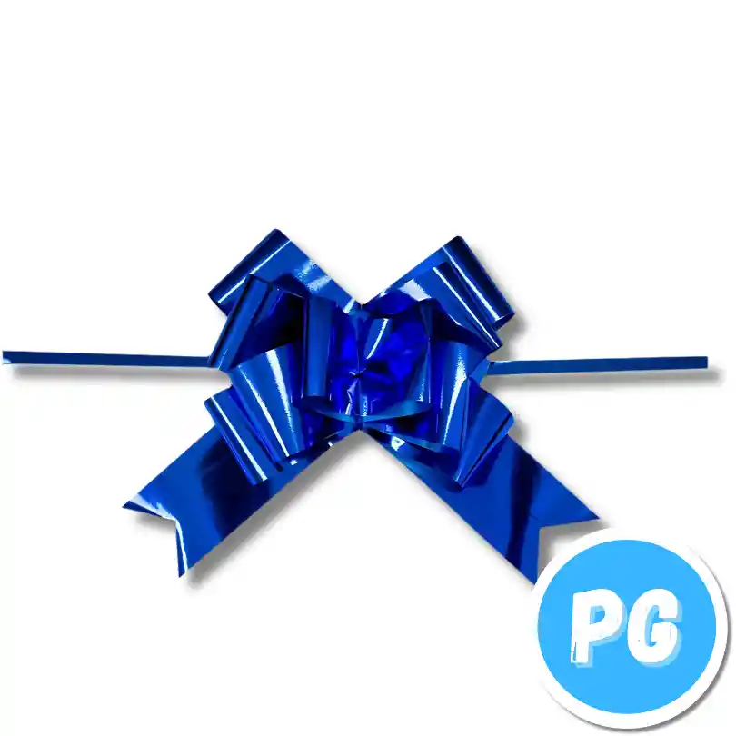 Moño Cinta Papel Magico Para Regalo 50mm Unidad Azul Rey