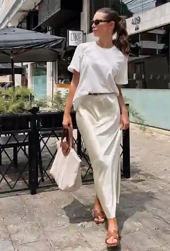 Falda Romina Talla S Marfil