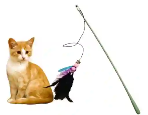 Juguete Varita Para Gatos Con Plumas