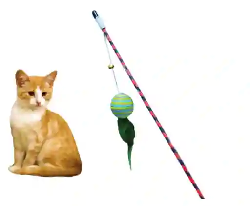 Juguete Varita Para Gatos Con Pelota