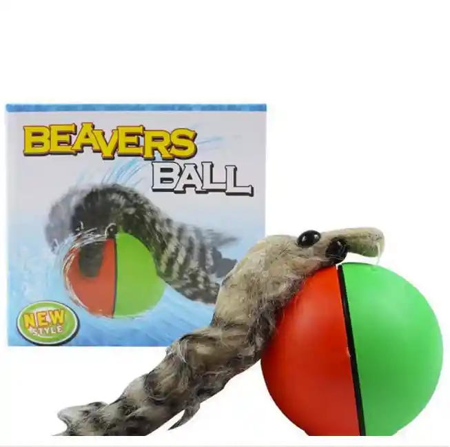 Pelota Interactiva Con Cola De Peluche Para Gatos Beavers Ball